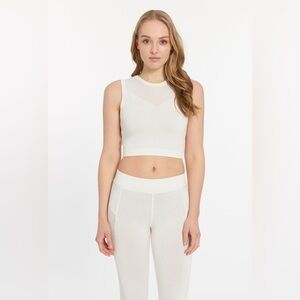 Leimere HUNTINGTON CROP TANK TOP White with mesh size small